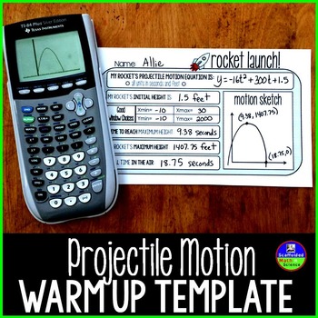 Preview of Quadratic Word Problems Projectile Motion Template