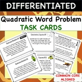 Quadratic Word Problems TASK CARDS - Differentiated Activity