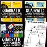 Quadratic Word Problems mini-bundle