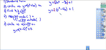 Preview of Quadratic equation in Vertex form by Completing the Square