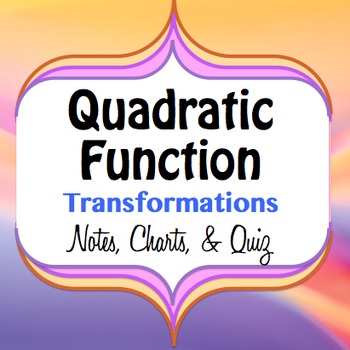 Preview of Quadratic/Parabola Function Graph Transformations - Notes, Charts, and Quiz