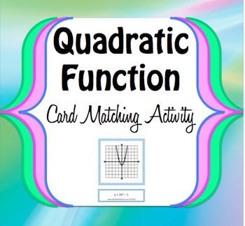 Preview of Quadratic/Parabola Function Graph Trasformation - Card Matching Game - Activity