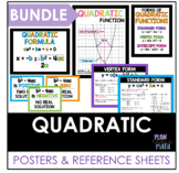 Quadratic Functions Posters & Reference Sheets BUNDLE
