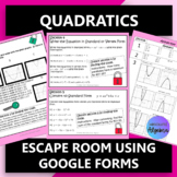 Quadratics Digital Escape Room using Google Forms 