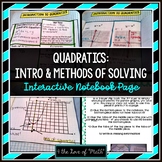 Quadratics Interactive Notebook Pages