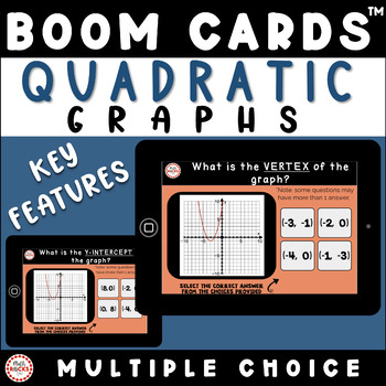 Preview of Quadratic Key Features From A Graph Matching Algebra 1 Activity Boom Cards™ 10th