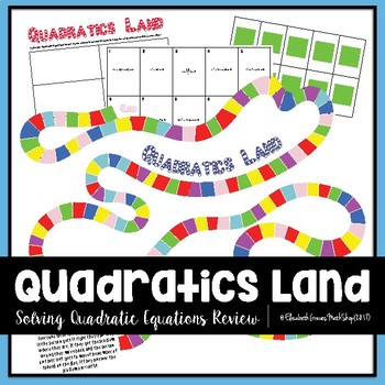 Preview of Solving Quadratic Equations Review Game: Quadratics Land
