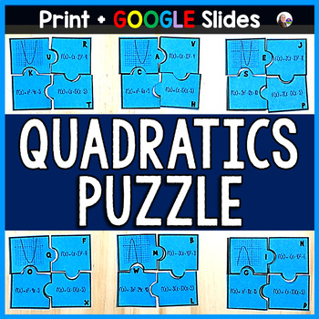 Preview of Quadratics Puzzle Activity - print and digital