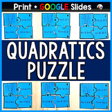 Quadratics Puzzle Activity - print and digital