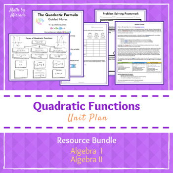 Preview of Quadratics Resource Bundle (PBL PrBL Explorations + Projects)
