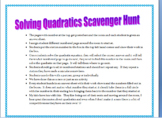 Quadratics Scavenger Hunt
