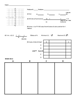 Preview of Quadratics - Solving Format 1 per page