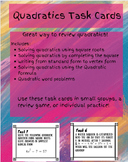 Quadratics Task Cards