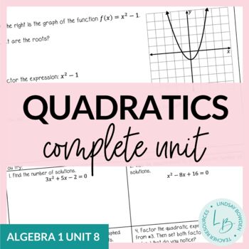 Preview of Quadratics Unit (Algebra 1 Unit 8)