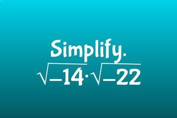 Preview of Quadratics Unit Classwork Complex (Imaginary) Numbers