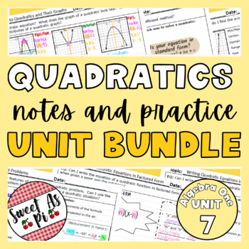 Preview of Quadratics Unit - Guided Notes and Practice UNIT BUNDLE