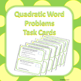 Quadratics Word Problems - Task Cards