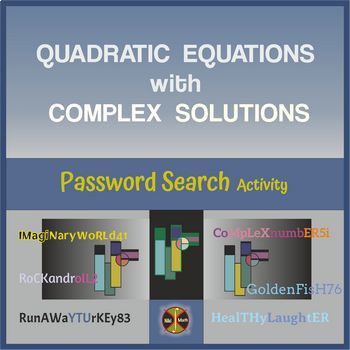 Preview of Quadratics with COMPLEX Roots- Password Search Activity(3 versions,36 problems)