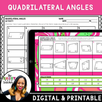 Preview of Quadrilateral Angles Worksheet