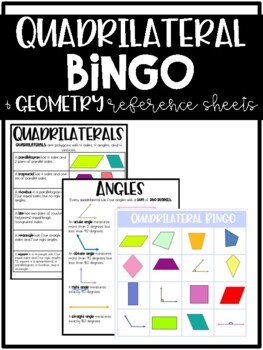 Preview of Quadrilateral Bingo & Geometry Reference Sheets