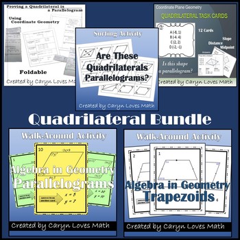 Preview of Quadrilateral Bundle~5 Activities~Is it a Parallelogram~Walk Around~Trapezoid