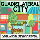 Quadrilateral City Third Grade Geometry Math Project | Print and Digital
