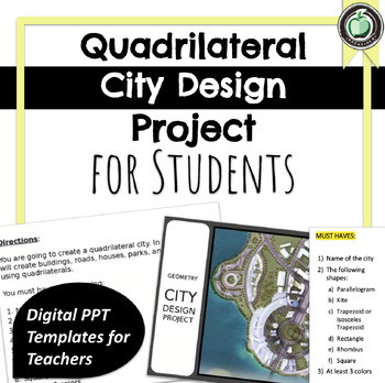 Preview of Quadrilateral City Project (Geometry)