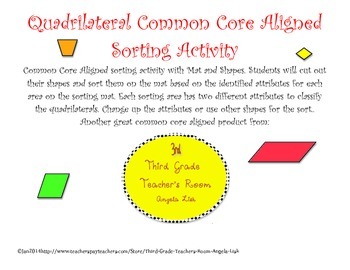 Preview of Quadrilateral Common Core Aligned Sorting Center/Activity