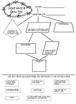 family worksheet 1 quadrilateral the Tree Paste by Quadrilateral Cut and Family