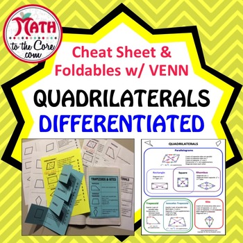 Preview of Quadrilaterals Foldable with Cheat Sheet and Venn