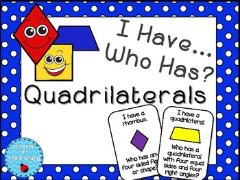 quadrilateral game by forever in third grade teachers pay teachers