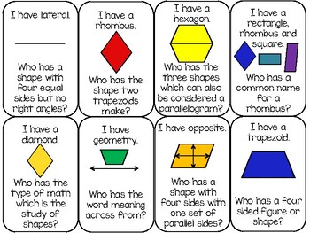 quadrilateral game by forever in third grade teachers pay teachers