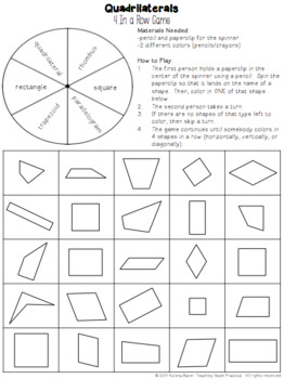 Quadrilateral Centers and Games - Quadrilateral Sort,Mazes, and 4 In a