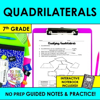 Preview of Quadrilaterals Notes & Practice | + Interactive Notebook Format