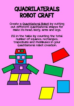 Preview of Quadrilateral Robot Maths Craft