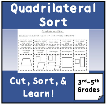 Preview of Quadrilateral Sort (common core for 3rd and 5th)
