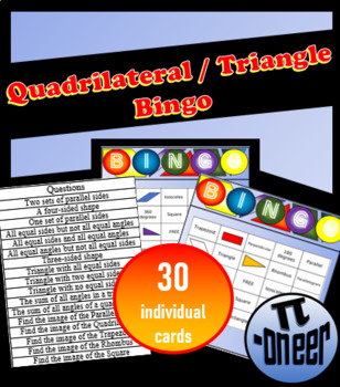 Preview of Quadrilateral / Triangle Bingo