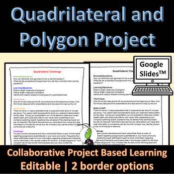 Preview of Quadrilateral and Polygon Collaborative PBL Geometry