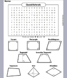 Types of Quadrilaterals Activity: Word Search Worksheet