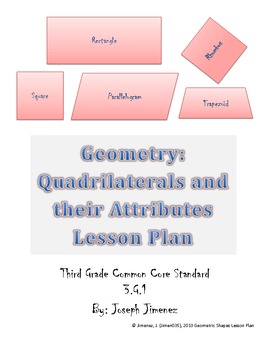 Preview of Quadrilaterals- 3rd Grade Geometry