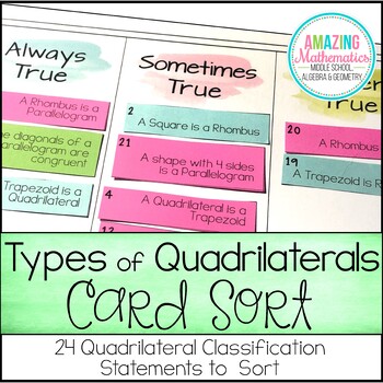 Classifying Quadrilaterals Always, Sometimes, or Never Activity