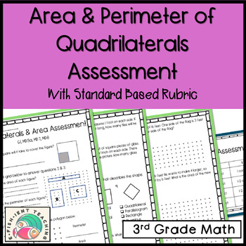 Preview of Quadrilaterals & Area Assessment: 3rd Grade Math, Geometry