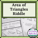 Area -  Area of Triangles Riddle Worksheet