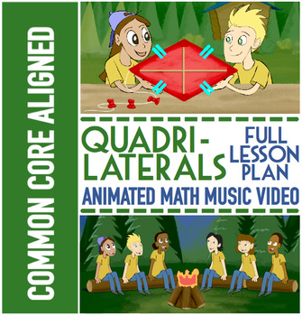 Preview of Classifying Quadrilaterals Activities: Quadrilaterals Worksheets, Game & Song