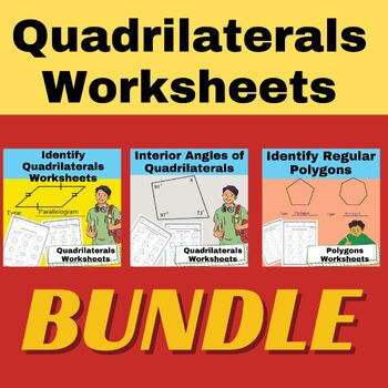 Preview of Quadrilaterals Bundle| Identify Quadrilaterals | finding the interior angle