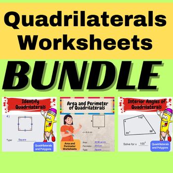 Preview of Quadrilaterals Bundle | Identify the Type | Calculate Area and Perimeter |angle