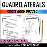 Quadrilaterals Crossword Puzzle | Geometry Vocab Practice 
