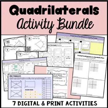 Quadrilaterals Digital & Print Activity Bundle by Miss R Squared