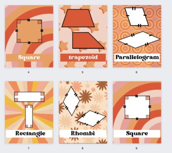 Preview of Quadrilaterals Posters // Retro Garden 