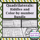 Quadrilaterals -  Properties of Quads Riddle and Color By 